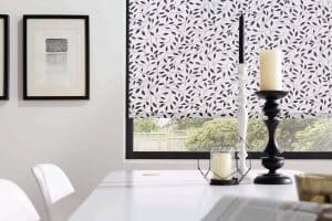 white with black pattern Roller Blinds Glasgow