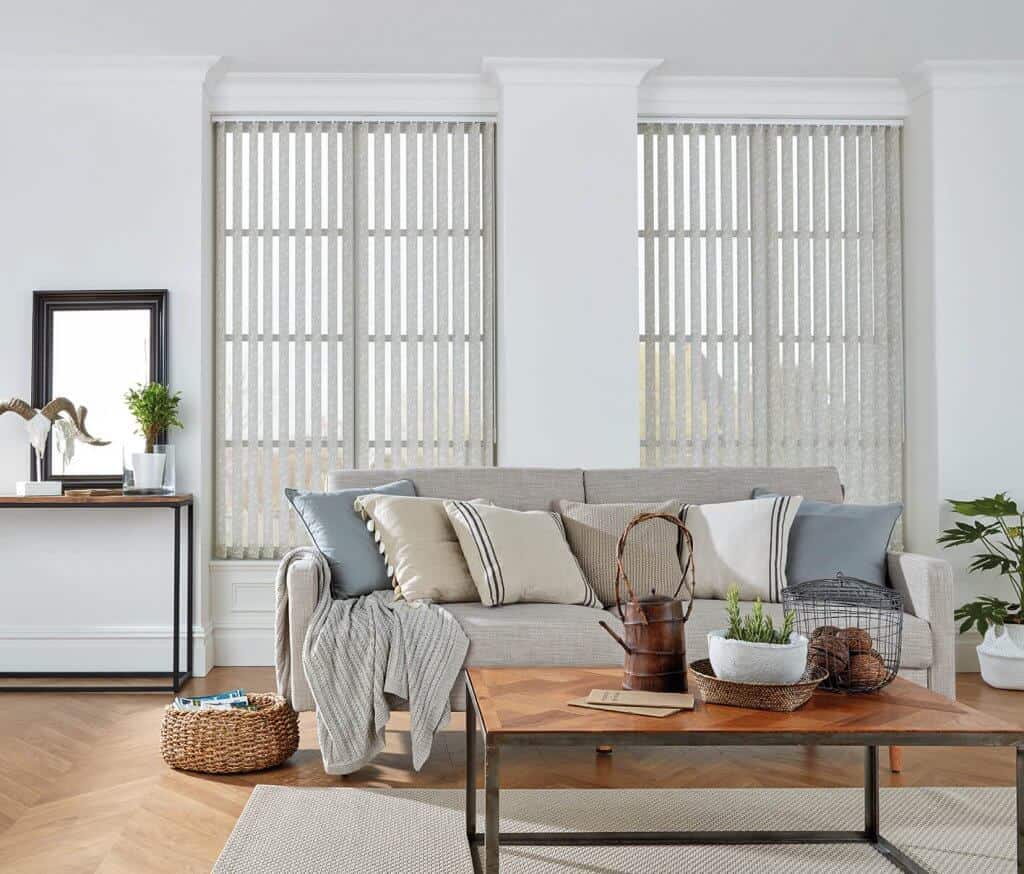 Vertical Blinds Glasgow Edinburgh cream pattern