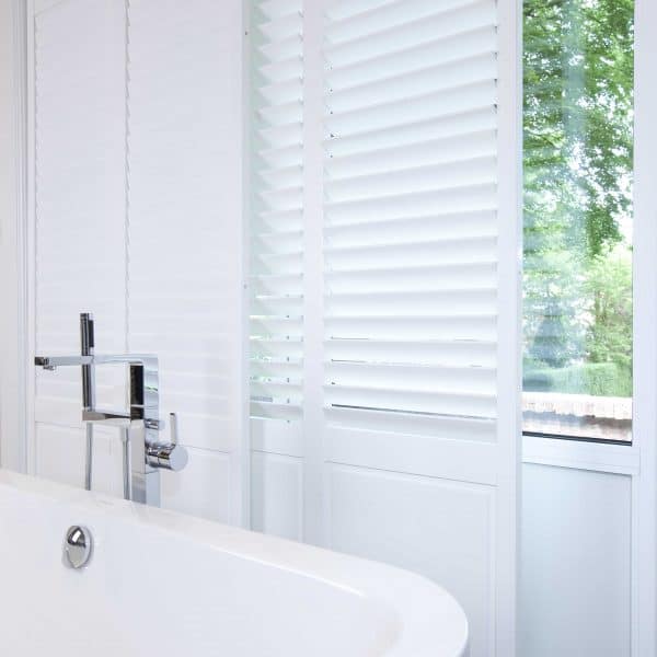 Bathroom sliding shutter blinds