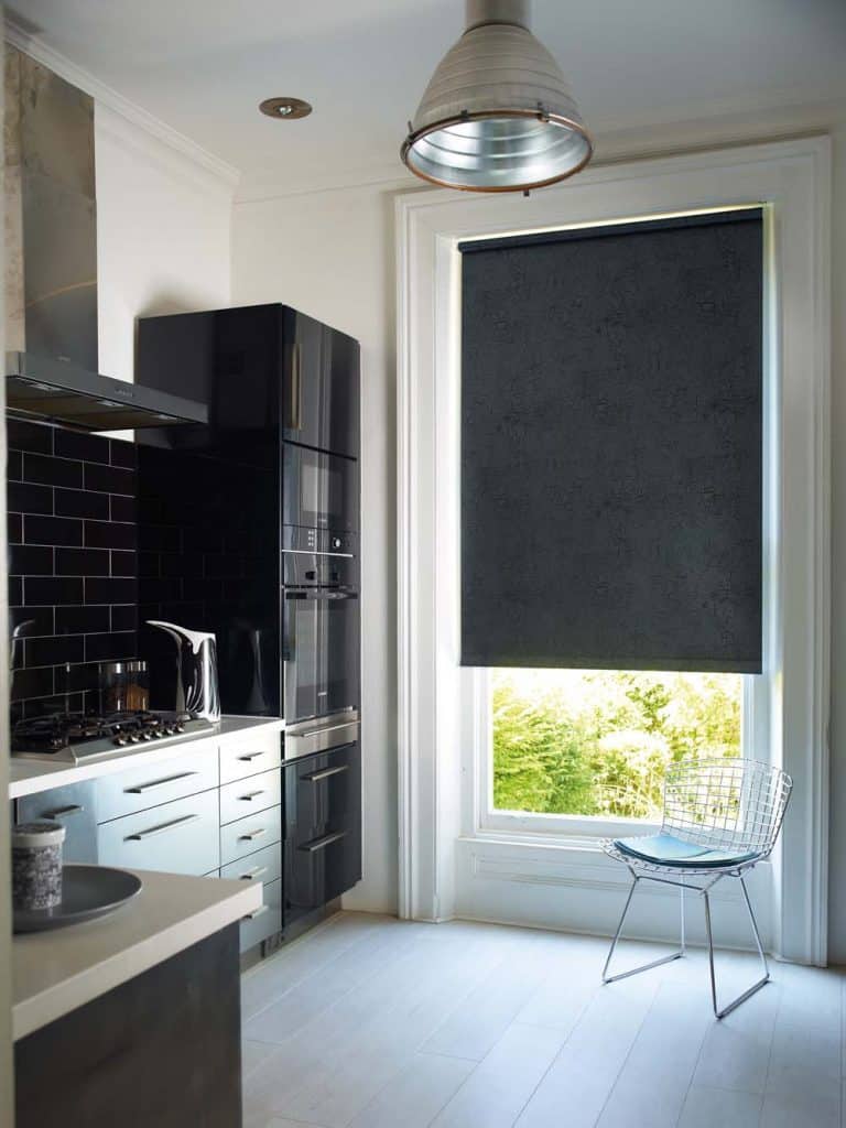 Metz Black Blinds in a Kitchen