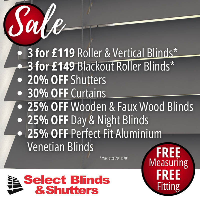 Select Blinds Special Offers on Blinds, Shutters and Curtains